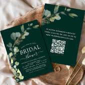 Brautparty QR Code Smaragdgrüner Eukalyptus Einladung