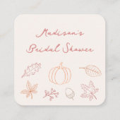 Brautparty QR-Code-UAWG für Peach Rust Fall Begleitkarte (Rückseite)