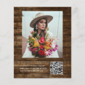 Brautparty QR Kodex Rustikale Einladung (Rückseite)