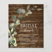 Brautparty QR Kodex Rustikale Einladung (Vorderseite)