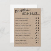 Brautparty Quiz Einladung (Vorne/Hinten)