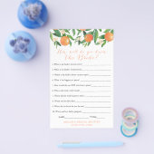 Brautparty Quiz Game Card, Wer kennt ihr Bestes? Flyer (Einzeln)