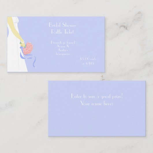 Brautparty Raffle Tickets Begleitkarte (Vorne/Hinten)