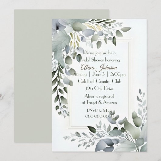 Brautparty-Rahmen Einladung (Vorne/Hinten)