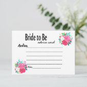 Brautparty-Ratenkarte für Braut Einladung (Stehend Vorderseite)