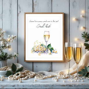 Brautparty: Ratespiel 'Perlen & Prosecco' Poster