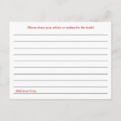 Brautparty-Ratgeber Hinweiskarte (Rückseite)