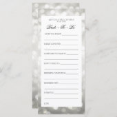 Brautparty Ratgeber Karten Silver Glitzer Lights (Vorne/Hinten)