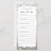 Brautparty Ratgeber Karten Silver Glitzer Lights (Vorderseite)