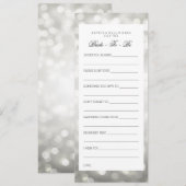 Brautparty Ratgeber Karten Silver Glitzer Lights (Vorne/Hinten)