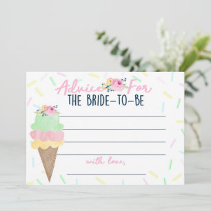 Brautparty-Ratschlag für Eiscreme-Karten Hinweiskarte