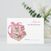 Brautparty-Ratschläge für die Bride Card Einladung (Stehend Vorderseite)