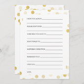 Brautparty Ratschläge Karten Gold Foil Glitzer Lig (Vorne/Hinten)