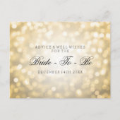 Brautparty Ratschläge Karten Gold Glitzer Lights (Rückseite)