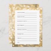 Brautparty Ratschläge Karten Gold Glitzer Lights (Vorne/Hinten)