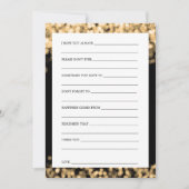 Brautparty-Ratschläge Karten Gold Lights (Vorderseite)