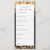 Brautparty-Ratschläge Karten Gold Lights (Vorderseite)