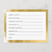 Brautparty-Ratschläge Karten Gold-Paint-Look (Rückseite)