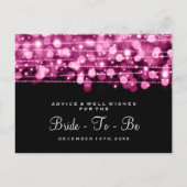 Brautparty Ratschläge Karten Party Glitzern Rosa (Rückseite)