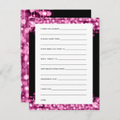 Brautparty Ratschläge Karten Party Glitzern Rosa (Vorne/Hinten)