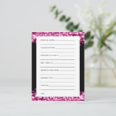 Brautparty Ratschläge Karten Party Glitzern Rosa (Stehend Vorderseite)