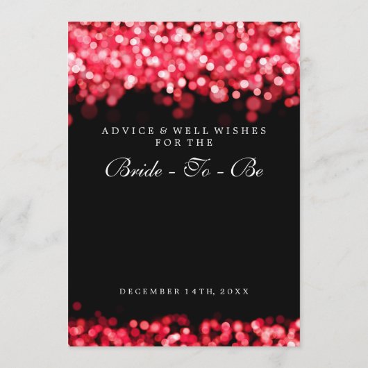 Brautparty Ratschläge Karten Red Lights (Rückseite)