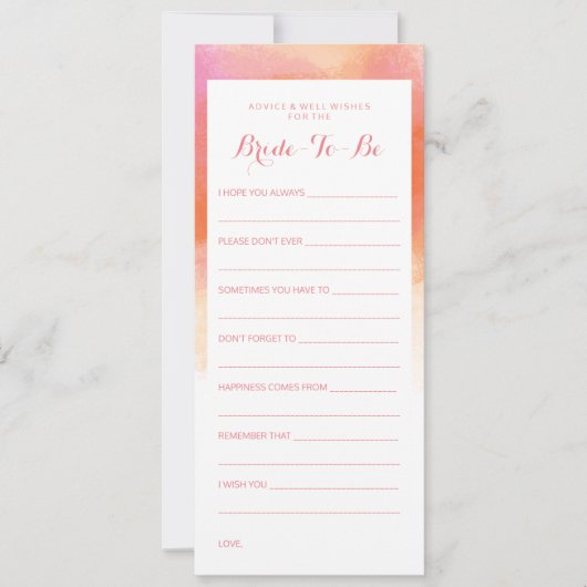 Brautparty Ratschläge Rosa Korallenwasser rot Einladung (Vorderseite)