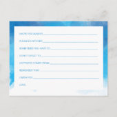 Brautparty Ratschläge Sommer Hochzeit Blue Waterco Hinweiskarte (Rückseite)