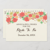 Brautparty-Ratschläge und Wünschekarte Einladung (Vorne/Hinten)