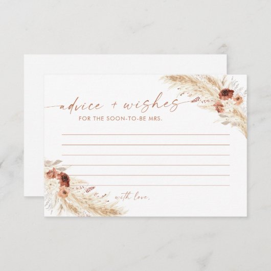 Brautparty-Ratschläge und Wunschkarte, Boho Bridal Einladung (Vorne/Hinten)