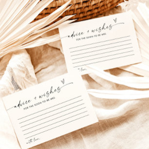 Brautparty-Ratschläge und Wunschkarte, Minimalisti Einladung