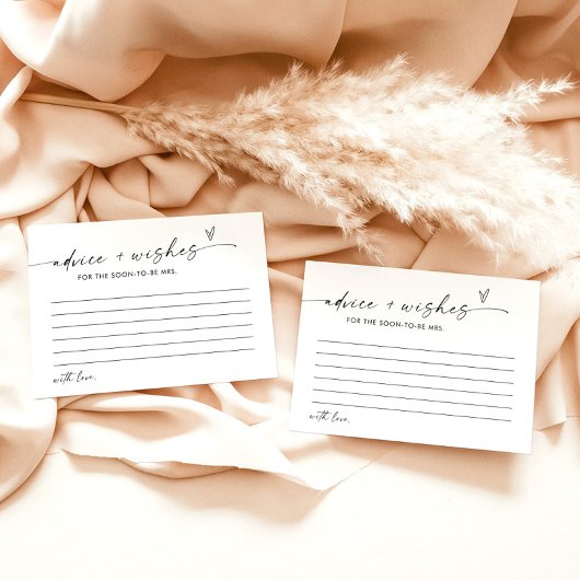 Brautparty-Ratschläge und Wunschkarte, Minimalisti Einladung