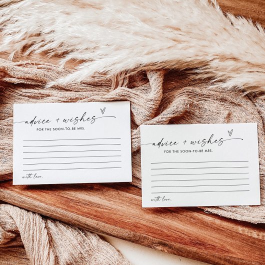 Brautparty-Ratschläge und Wunschkarte, Minimalisti Einladung