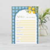 Brautparty-Ratschläge von Lemon für die Bride Card Einladung (Stehend Vorderseite)