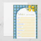 Brautparty-Ratschläge von Lemon für die Bride Card Einladung (Vorne/Hinten)