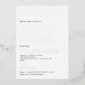 Brautparty Real Silver Foil Einladung (Vorderseite)
