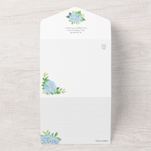 Brautparty Recipe Blue Hydrangea All In One Einladung (Außenbereich)