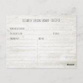 Brautparty Recipe Champagne Glass Wood Lights Postkarte (Rückseite)