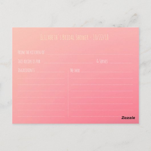 Brautparty Recipe Hydrangea Floral String Light Postkarte (Rückseite)