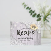 Brautparty Recipe Lace Sonnenblumenleuchten Einladungspostkarte (Stehend Vorderseite)