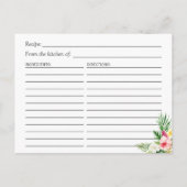 Brautparty Recipe Tropisches Flamingo Postkarte (Rückseite)