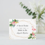 Brautparty Recipe Tropisches Flamingo Postkarte (Stehend Vorderseite)