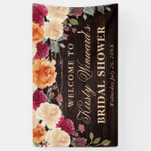 Brautparty "Red and Orange Fall Autumnal Blume" Banner (Vertikal)