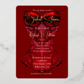 Brautparty Red Black Corset Folieneinladung (Vorderseite)