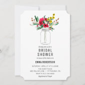 Brautparty Red Bouquet Dusche Einladung (Vorderseite)