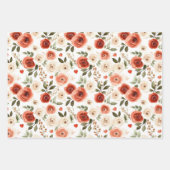 Brautparty "Red Cream Hearts and Blume" Geschenkpapier Set (Vorderseite)