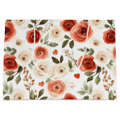 Brautparty "Red Cream Hearts and Blume" Große Geschenktüte (Vorderseite)