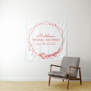 Brautparty Red Geometric Tapestry Wandteppich