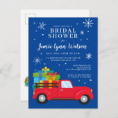 Brautparty | Red Truck Christmas Postkarte (Vorne/Hinten)