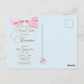 Brautparty Regency Tea Party Ribbon Einladung Postkarte (Rückseite)